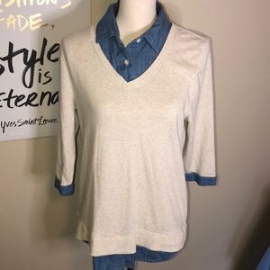 Layered shirt and sweater combo M